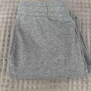 Sweatpants Adult Unisex‎ Large Gray Loose Casual Wide Leg Cozy Lounge Milkstain